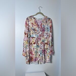 Christian Siriano Multicolor Paisley Patchwork Tunic